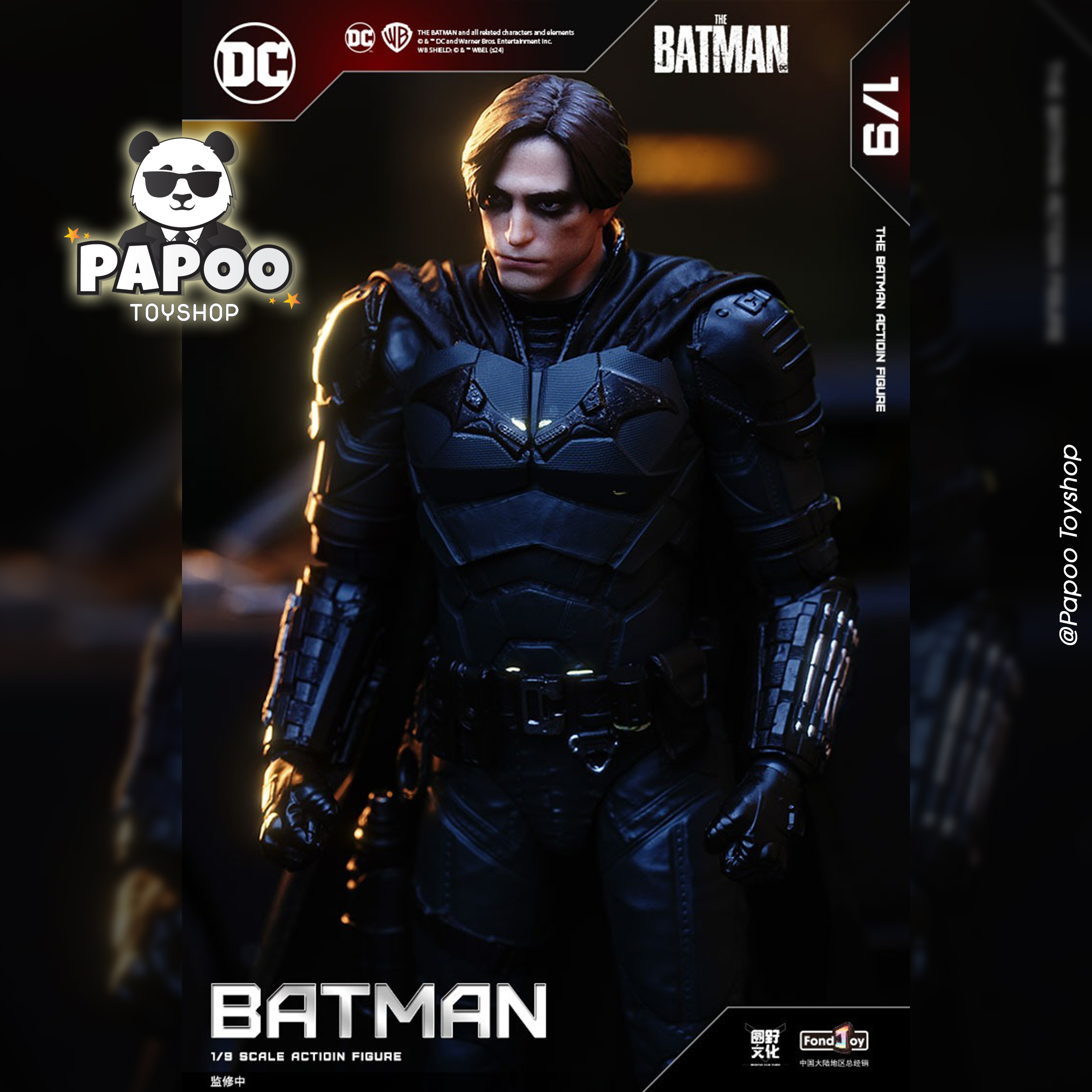 Fonjoy DC 1/9 Batman - Robert Pattinson Deluxe Edition (kèm head mặt thật) 19.5cm