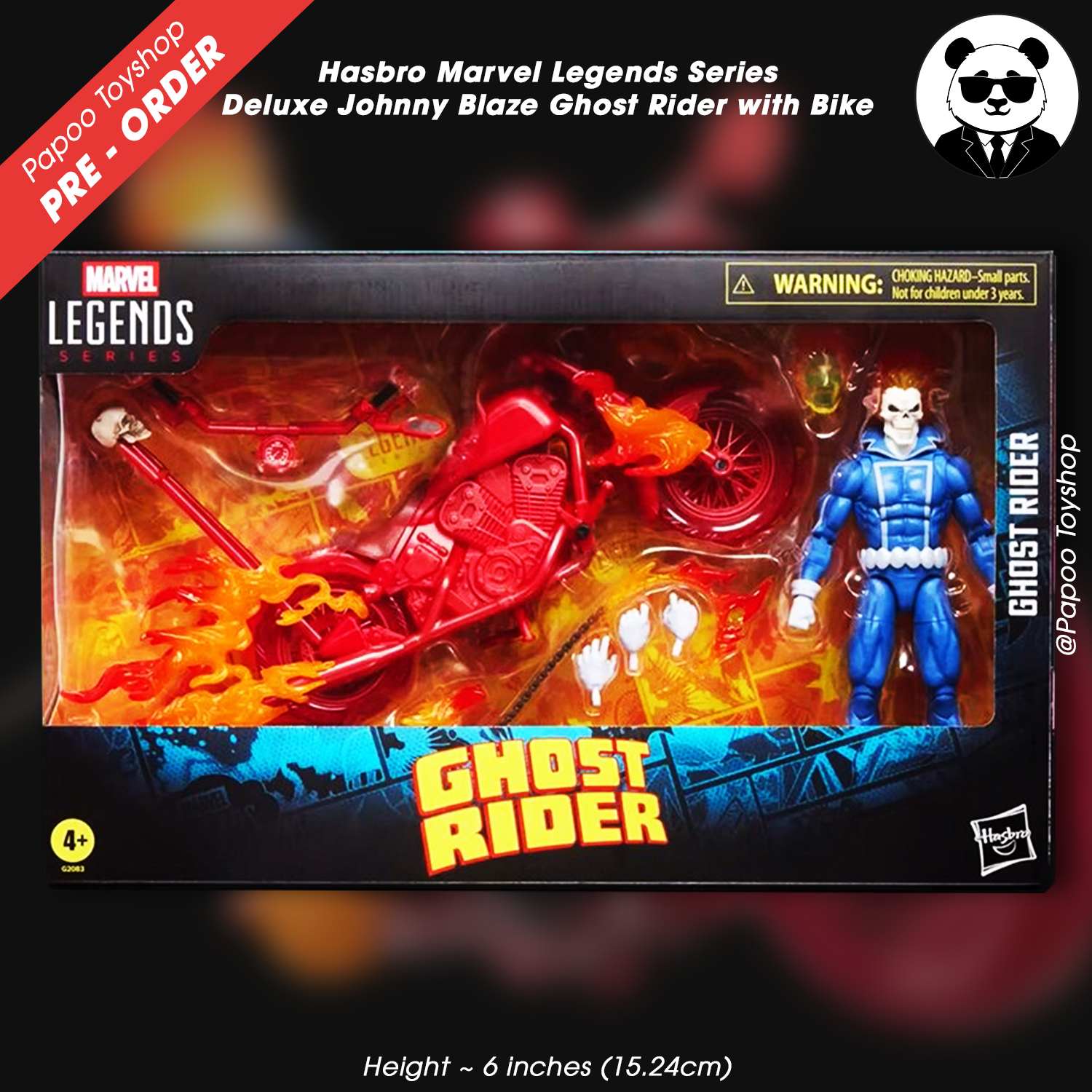 Marvel Legends Series Deluxe Johnny Blaze Ghost Rider with Bike