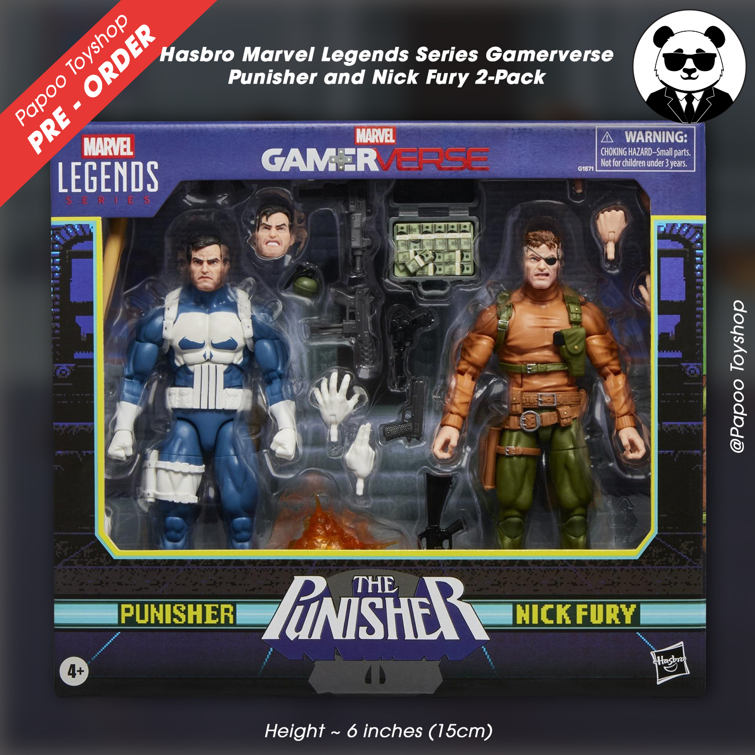 Hasbro Marvel Legends Series Gamerverse Punisher and Nick Fury 2-Pack