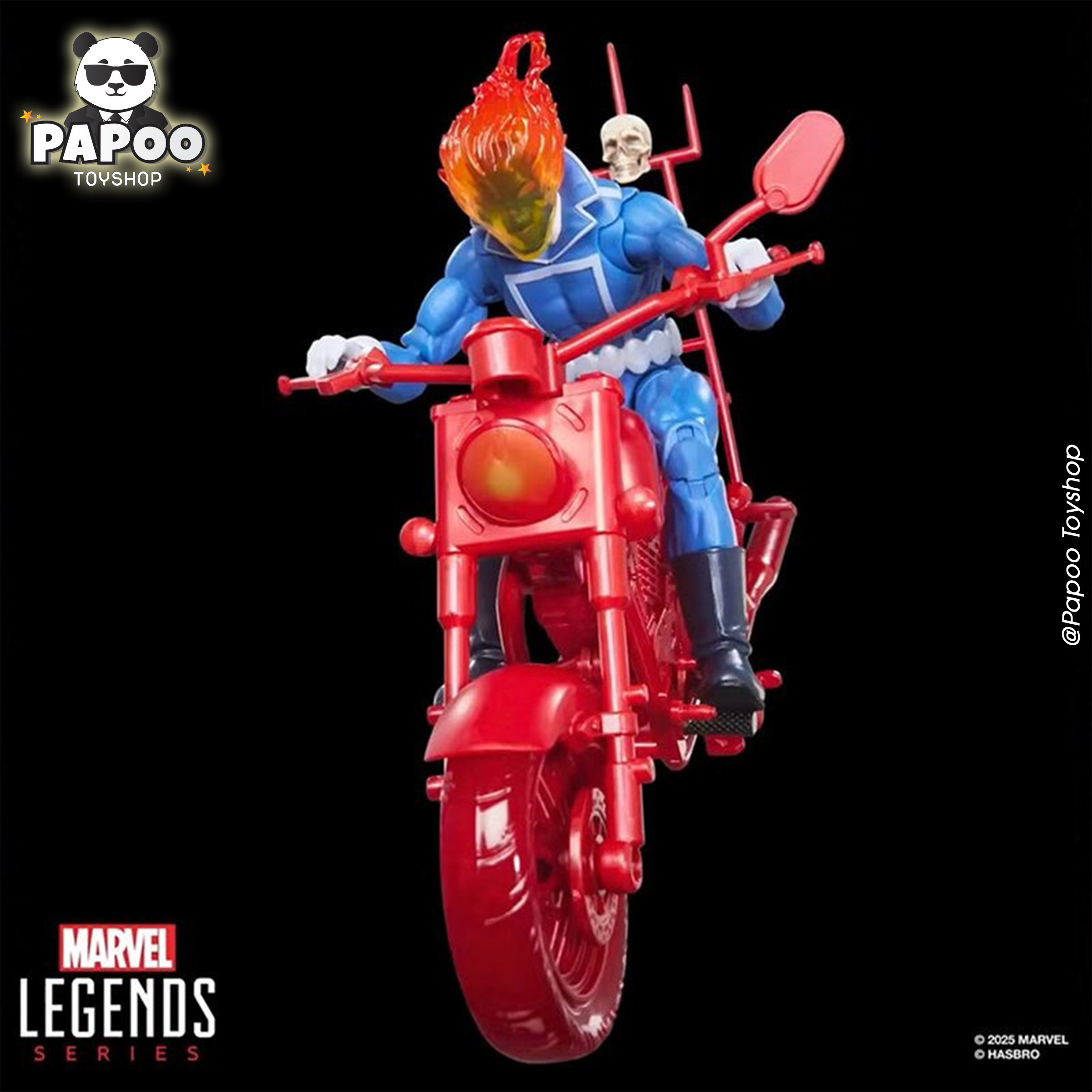 Marvel Legends Series Deluxe Johnny Blaze Ghost Rider with Bike