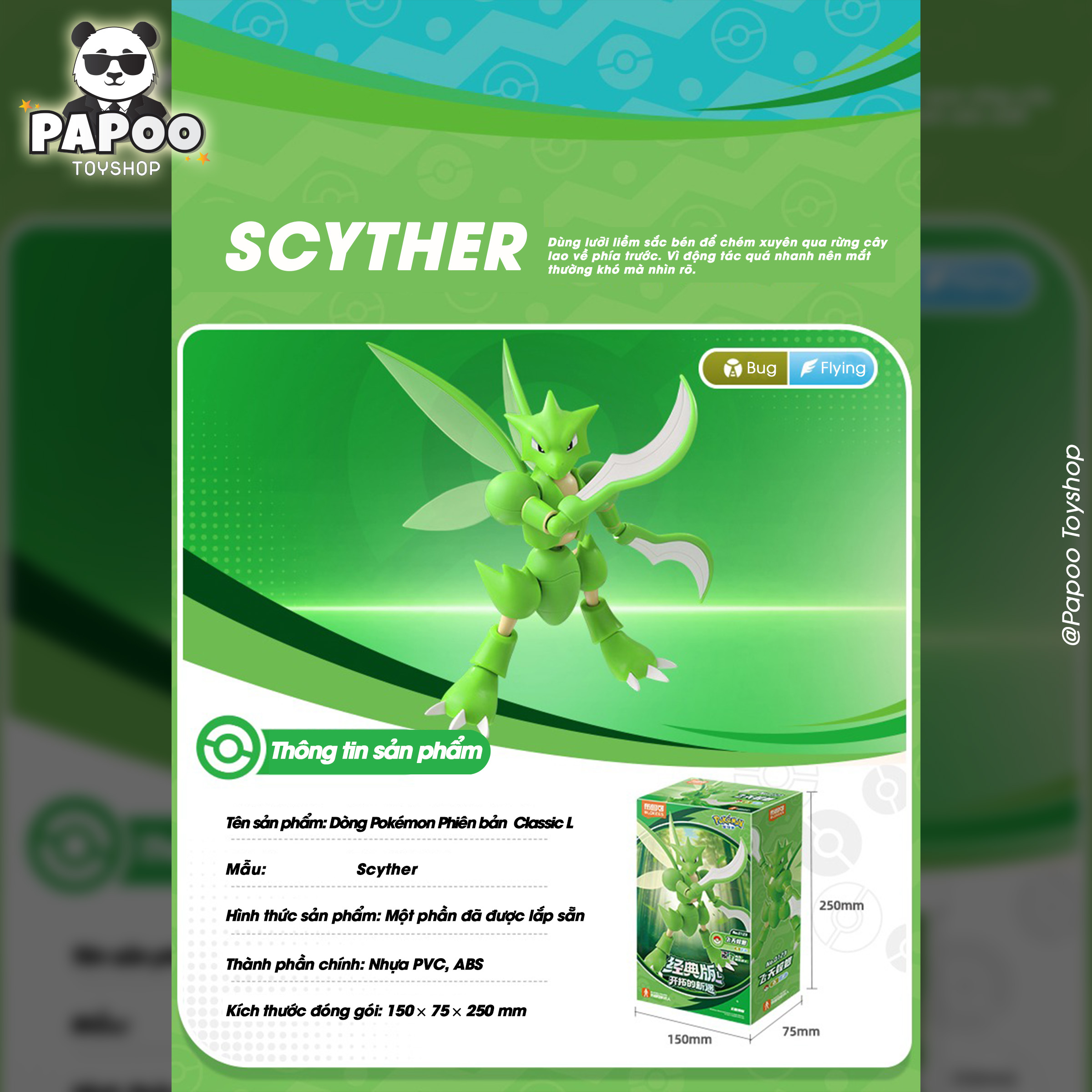 Blokees Pokémon Classic L-Scyther