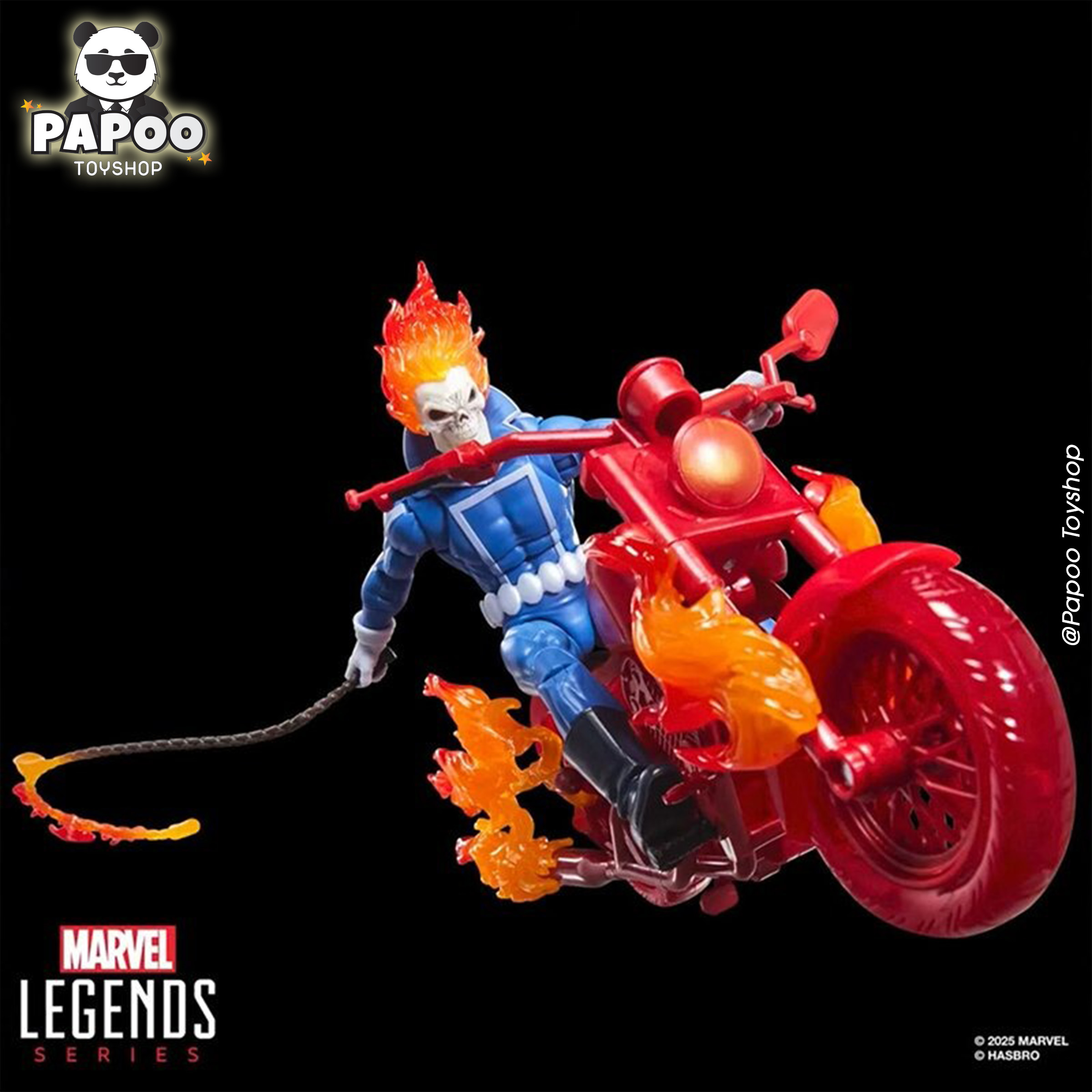 Marvel Legends Series Deluxe Johnny Blaze Ghost Rider with Bike