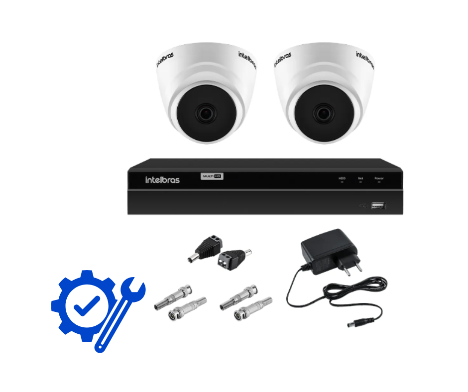 Kit CFTV + 2 Câmeras Intelbras + Instalação