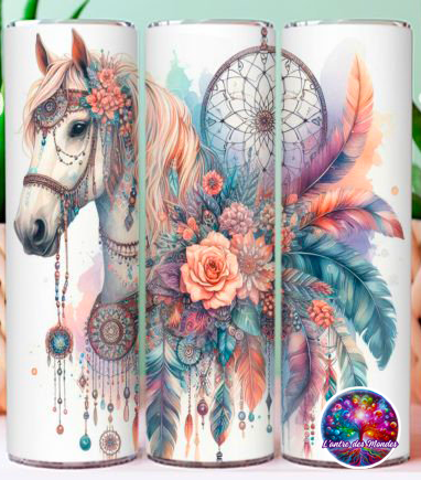 Gourde décorative avec motif cheval bohème