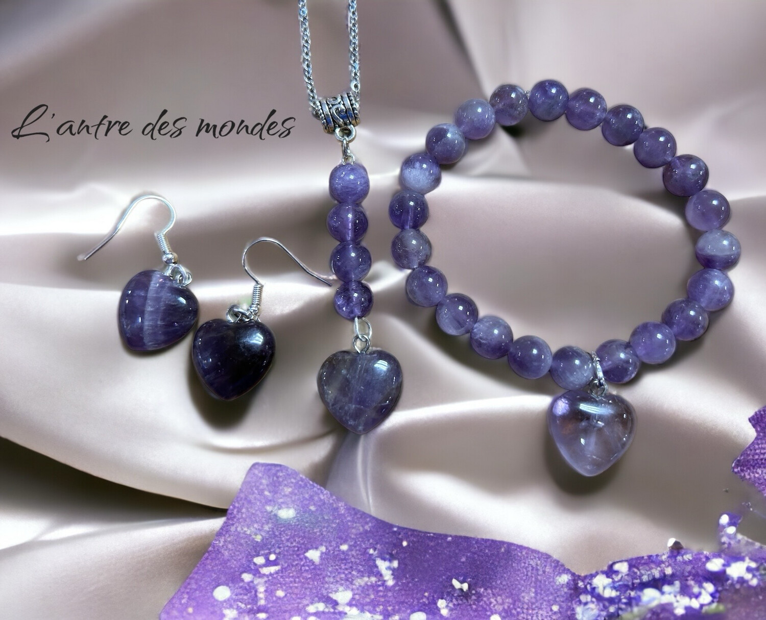Parure Améthyste et coeur
