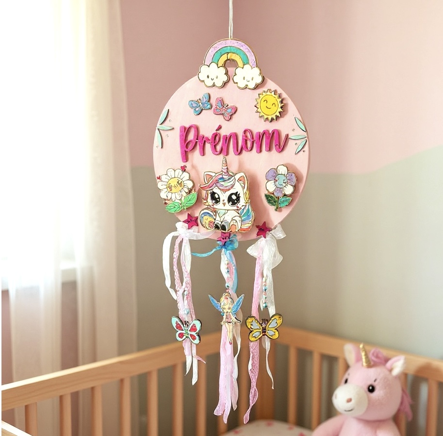 Porte-prénom licorne personnalisé