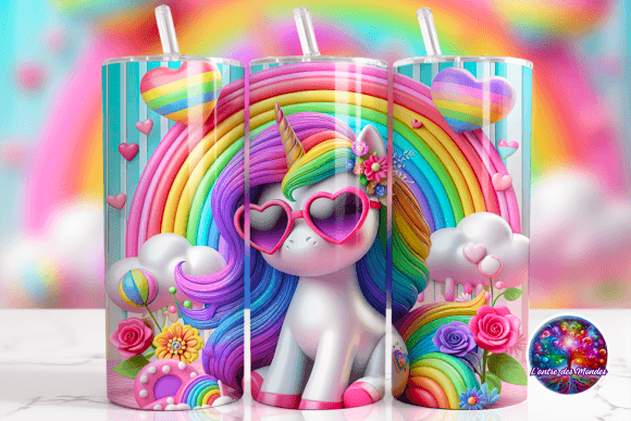 Gobelet licorne arc-en-ciel