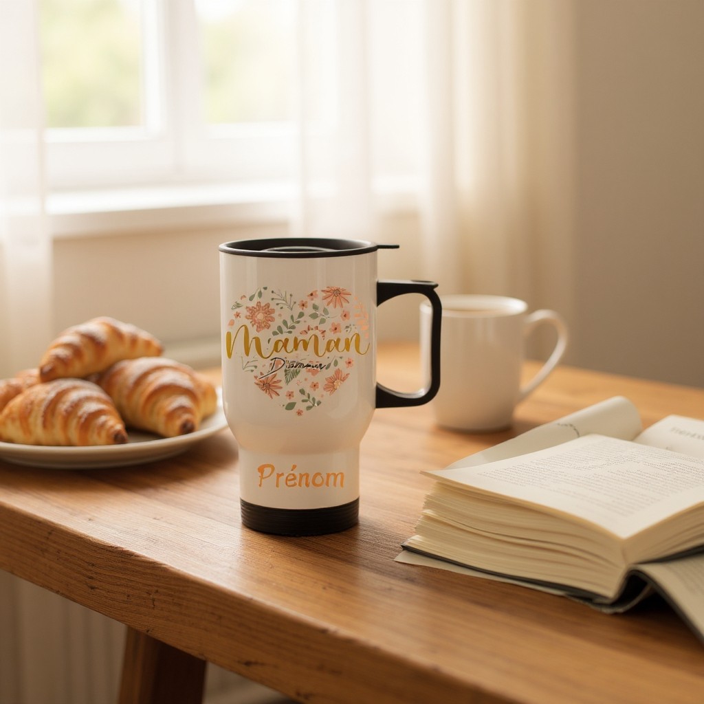 Mug isotherme personnalisée 'Maman'