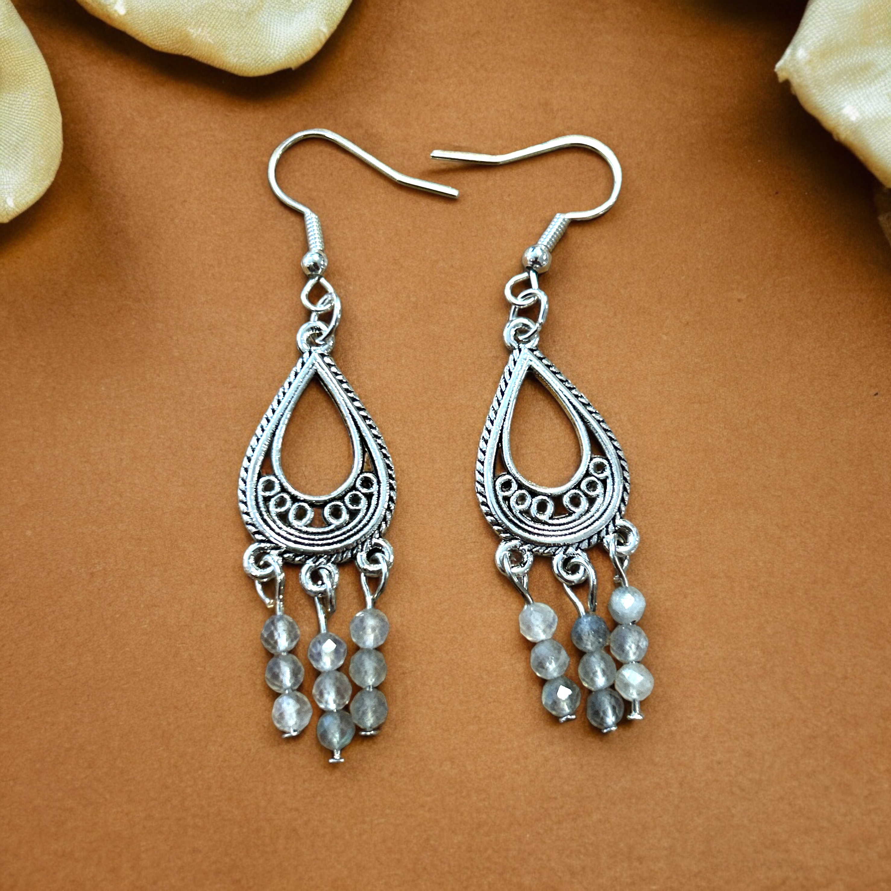Boucles d'oreilles labradorite
