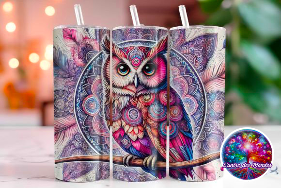 Gourde isotherme illustré hibou