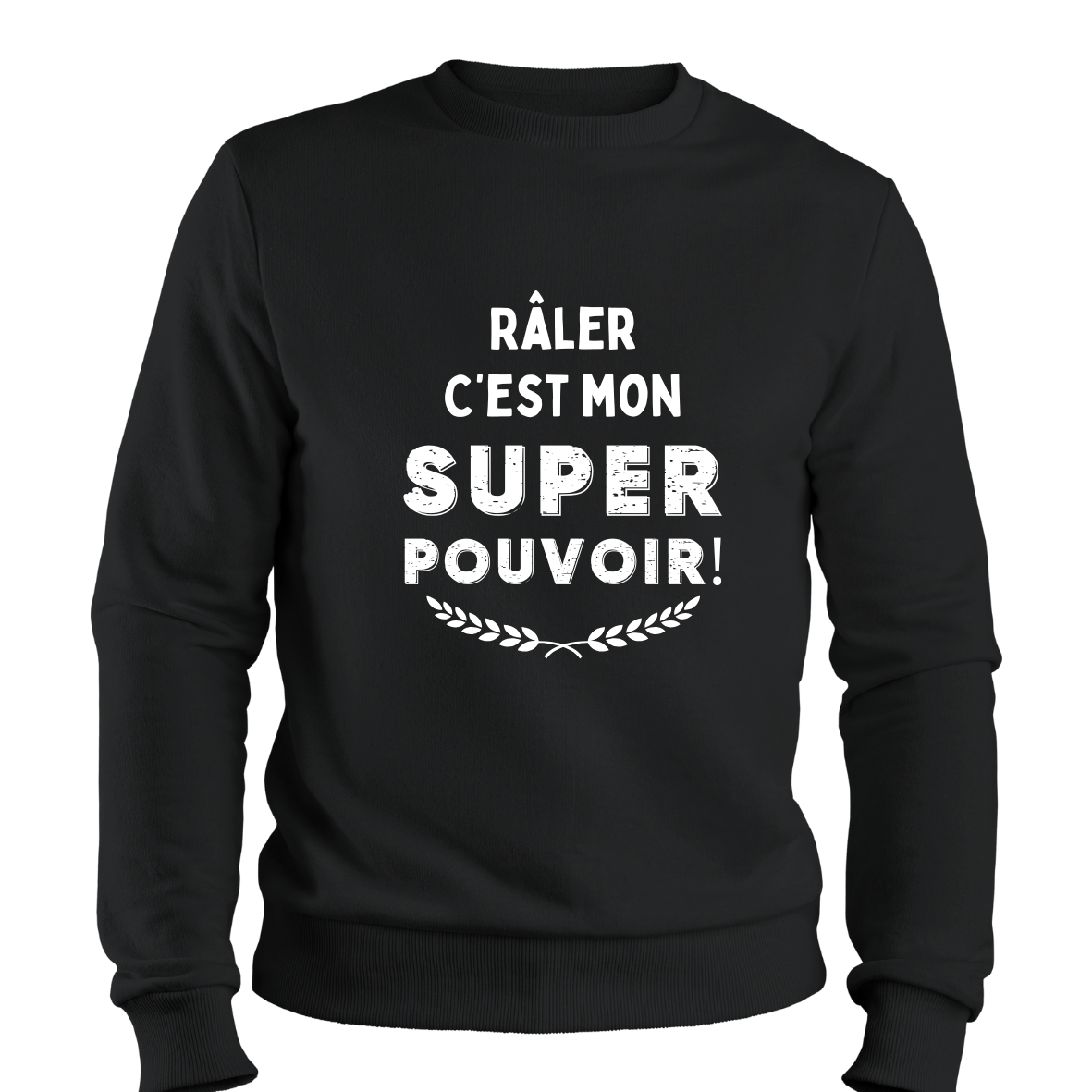 T-shirt bleu avec texte  râler c'est mon super pouvoir