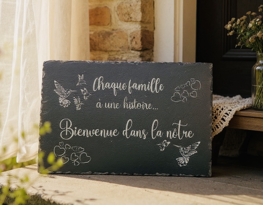 Ardoise gravée message