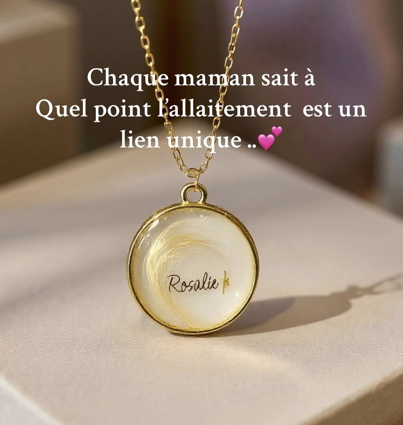 Collier personnalisé avec lait maternel