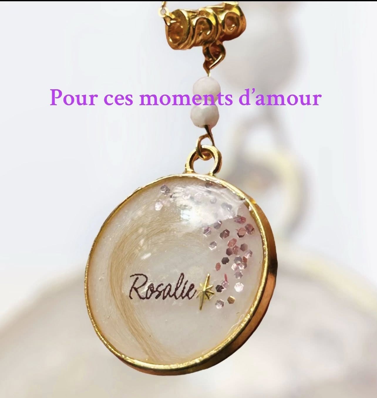 Collier personnalisé avec lait maternel