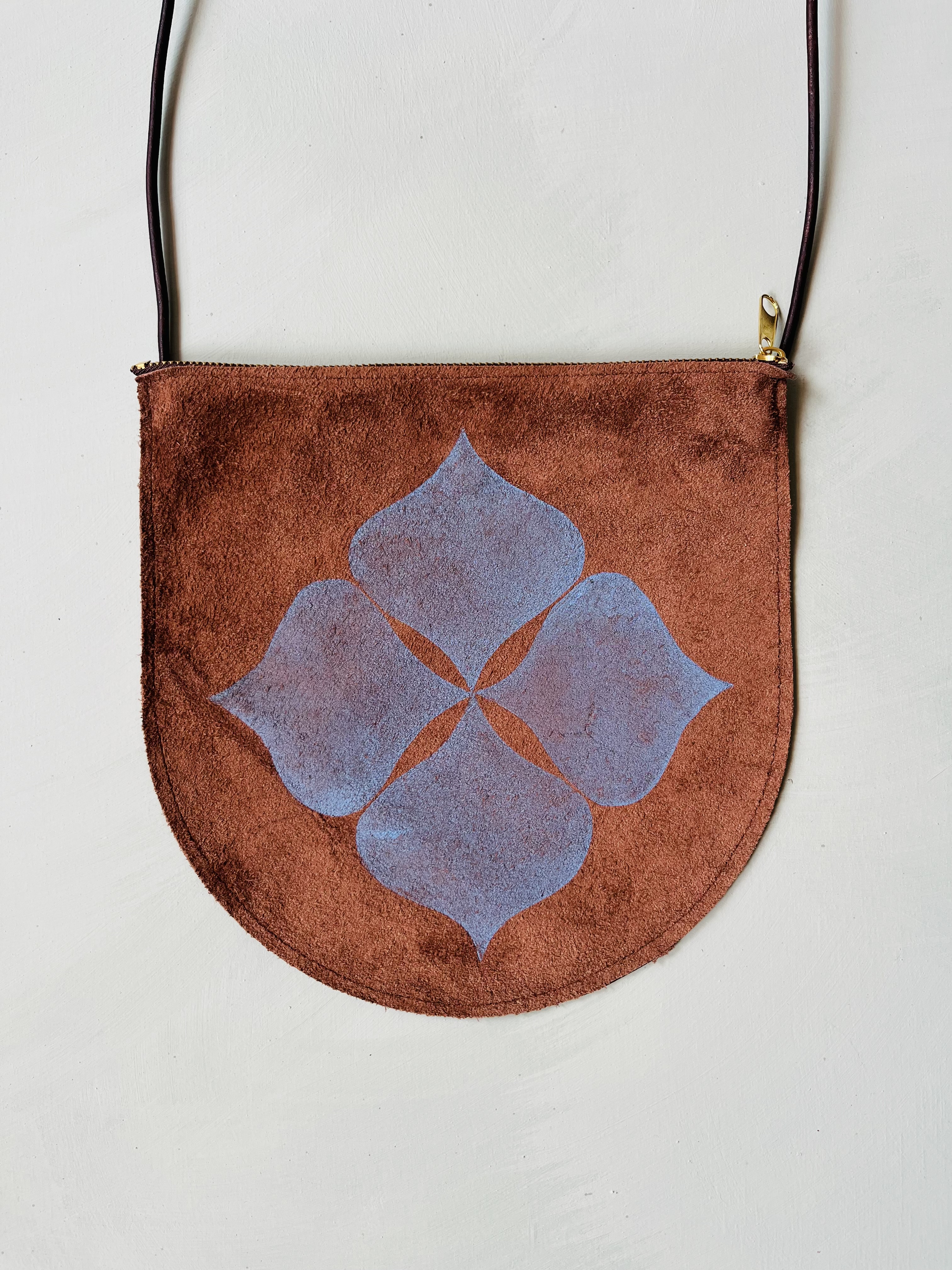 Medium Crossbody Bag - Block Printed deadstock Leather