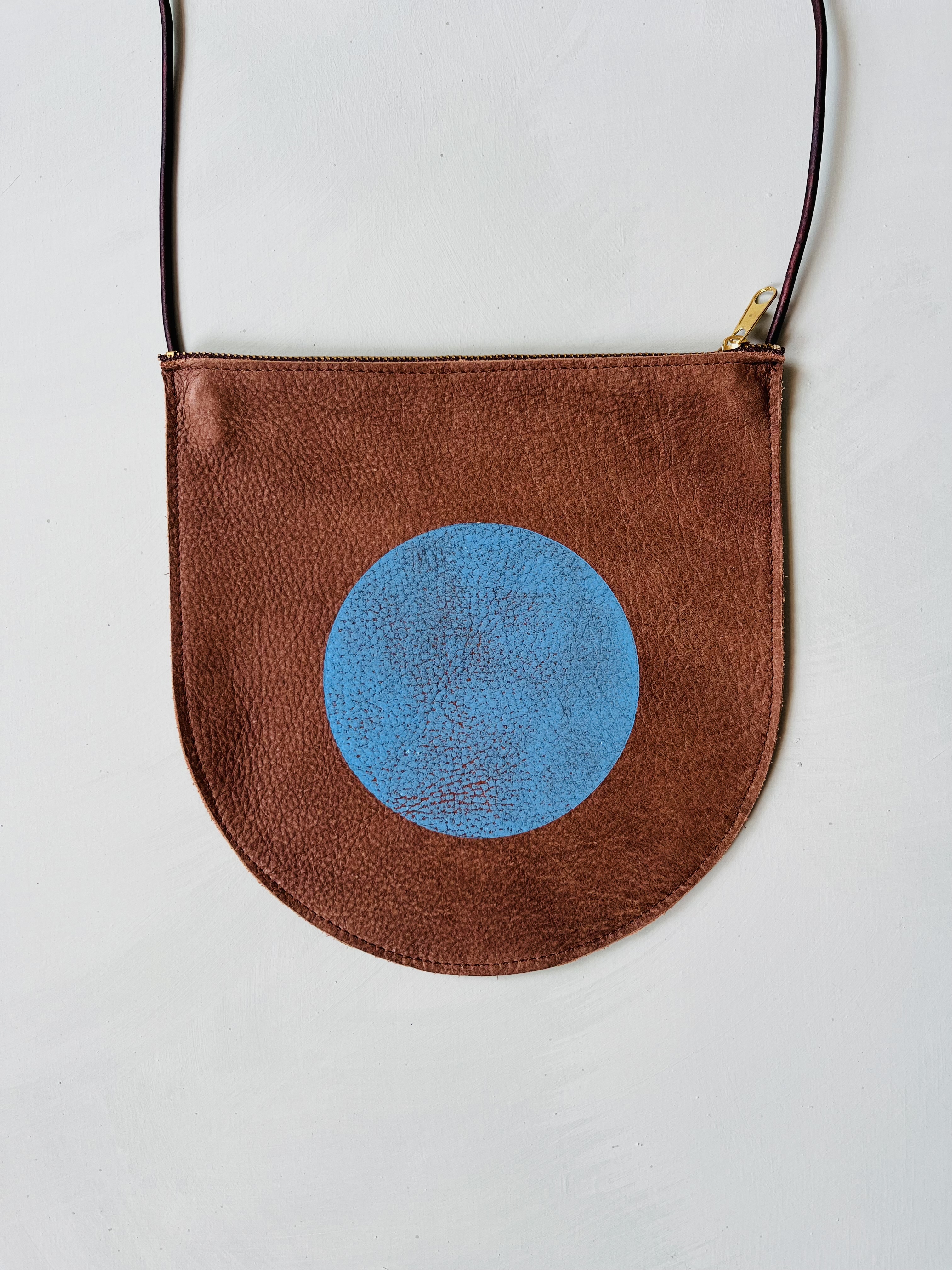 Medium Crossbody Bag - Block Printed deadstock Leather