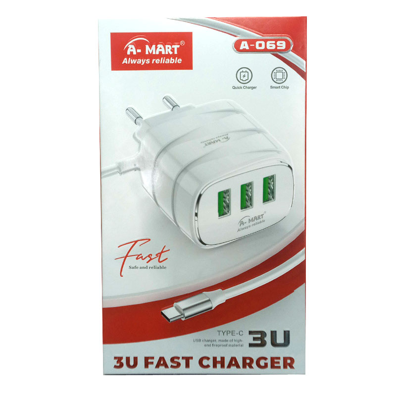 AMart A069 Type-C 3USB Charger