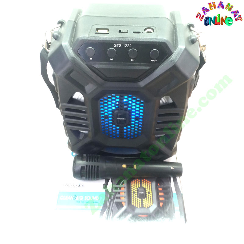 Rechargeable Wireless Bluetooth Speaker with Wired Mic – 6.5" RGB Loudspeaker