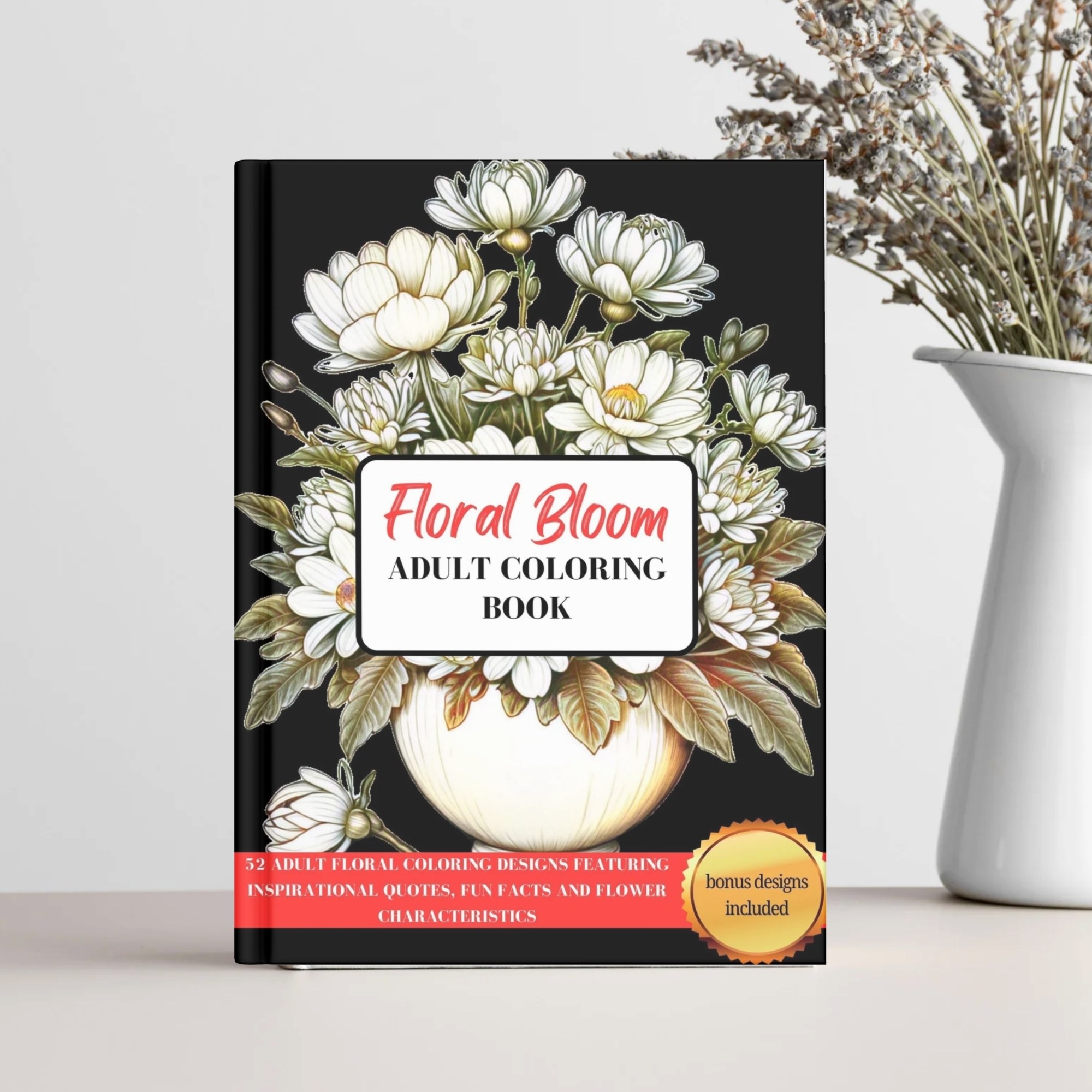 Stress Relief Floral Bloom Adult Coloring Book