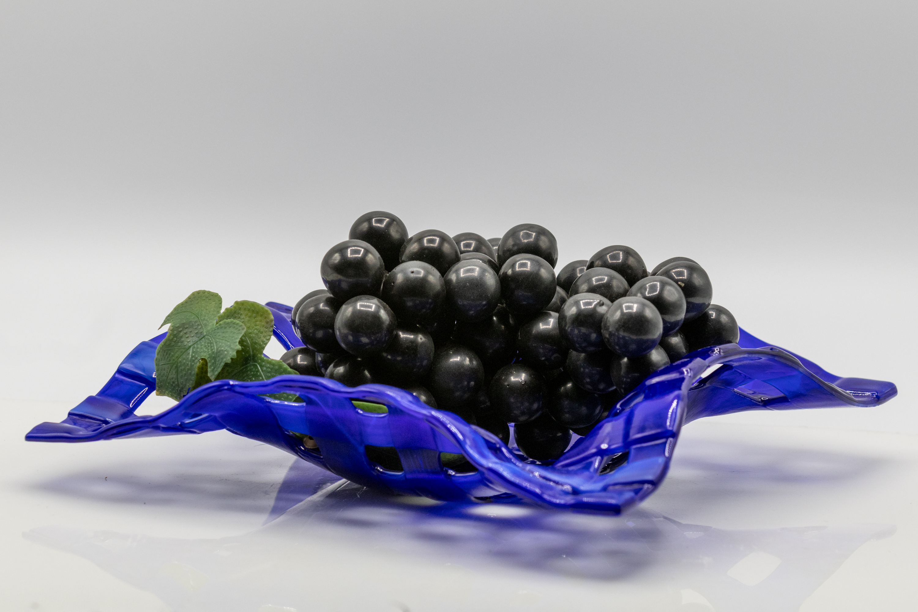 Cobalt Wave Glass Lattice Dish