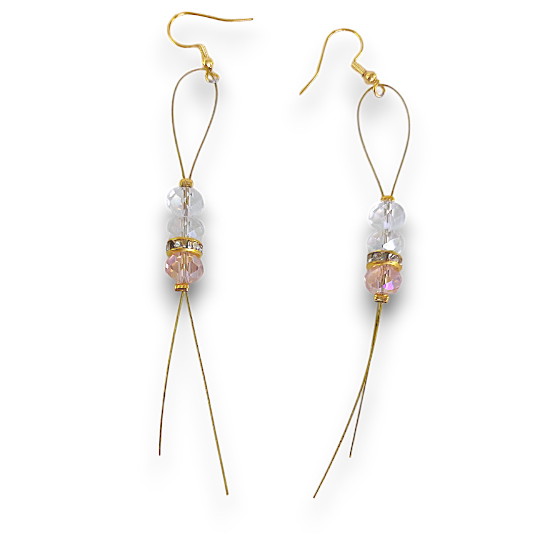 Aros Libélula cristal rosa
