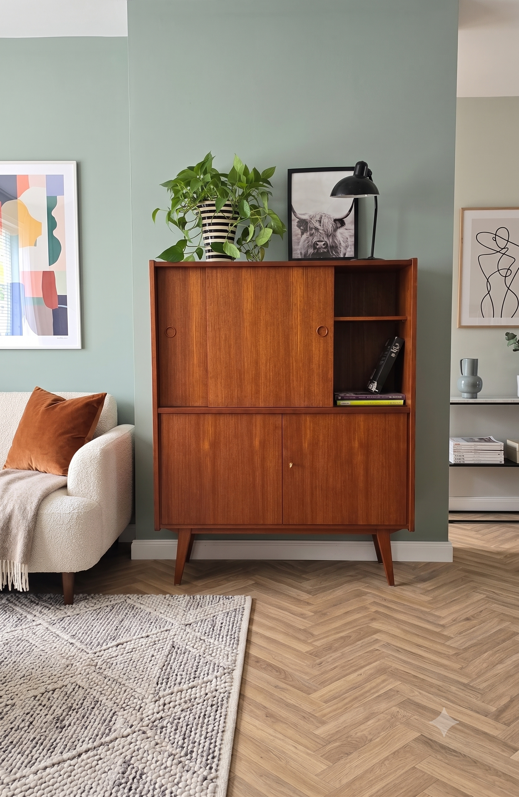 Teak Highboard