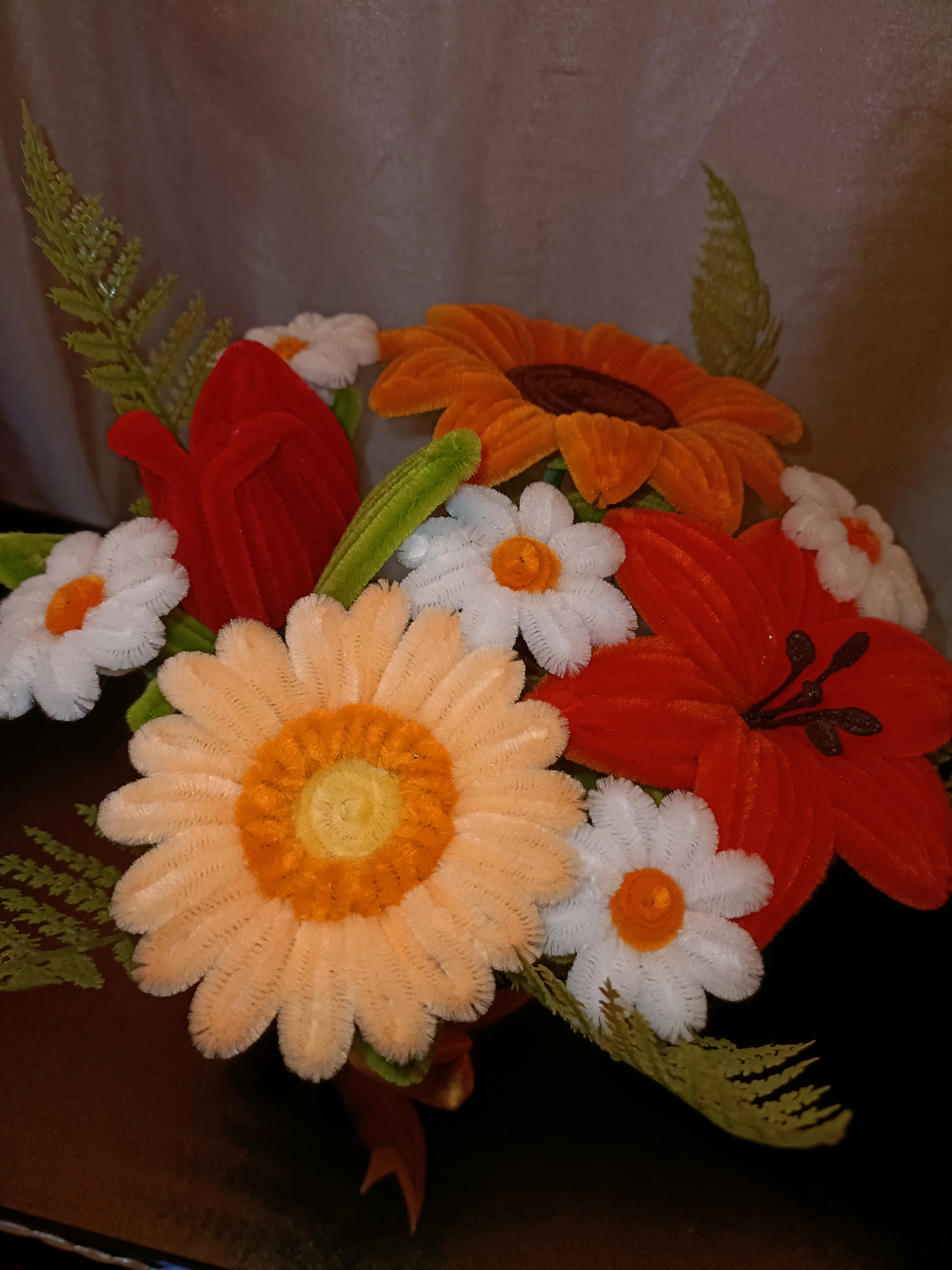 Composition fleurs orange 