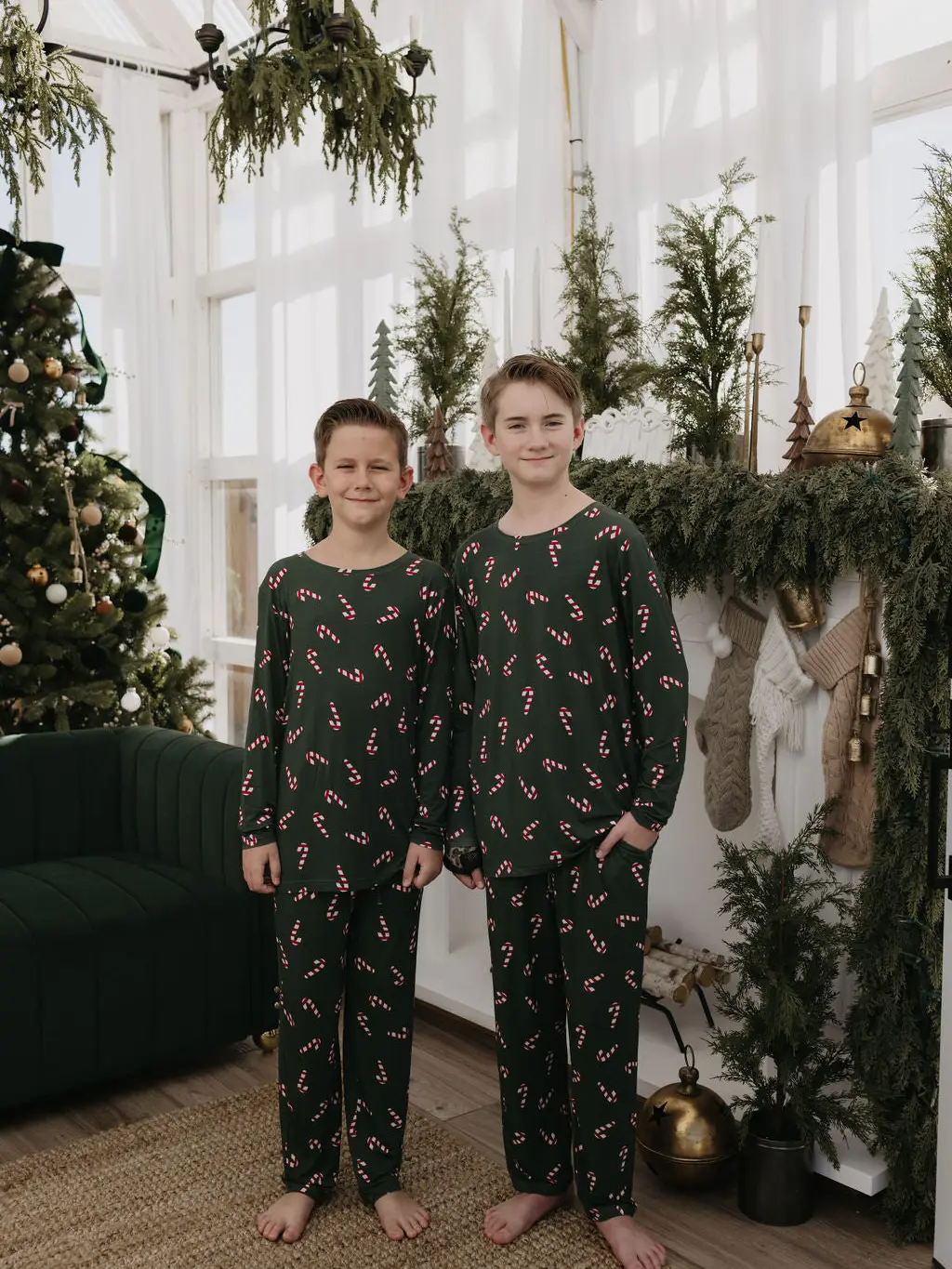 Pre-Teen Straight Leg Bamboo Pajamas | Candy Cane Lane