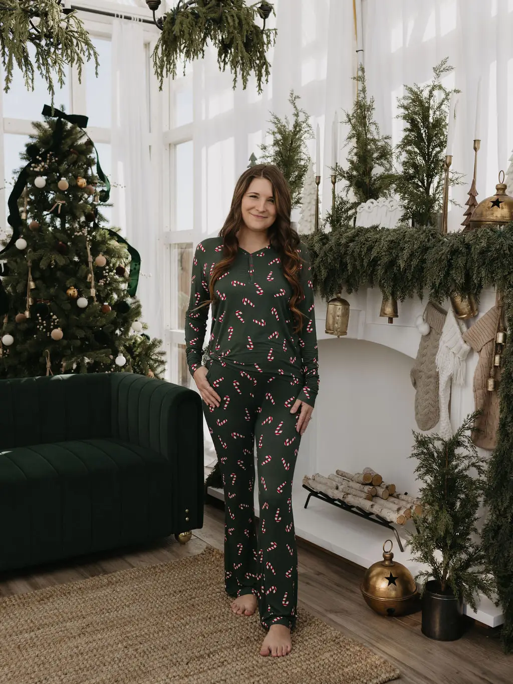 Women's Bamboo Pajamas | Candy Cane Lane