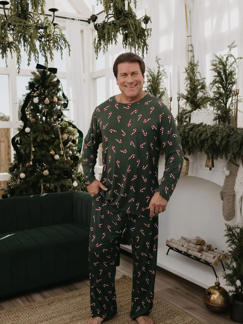 Men's Bamboo Pajamas | Candy Cane Lane
