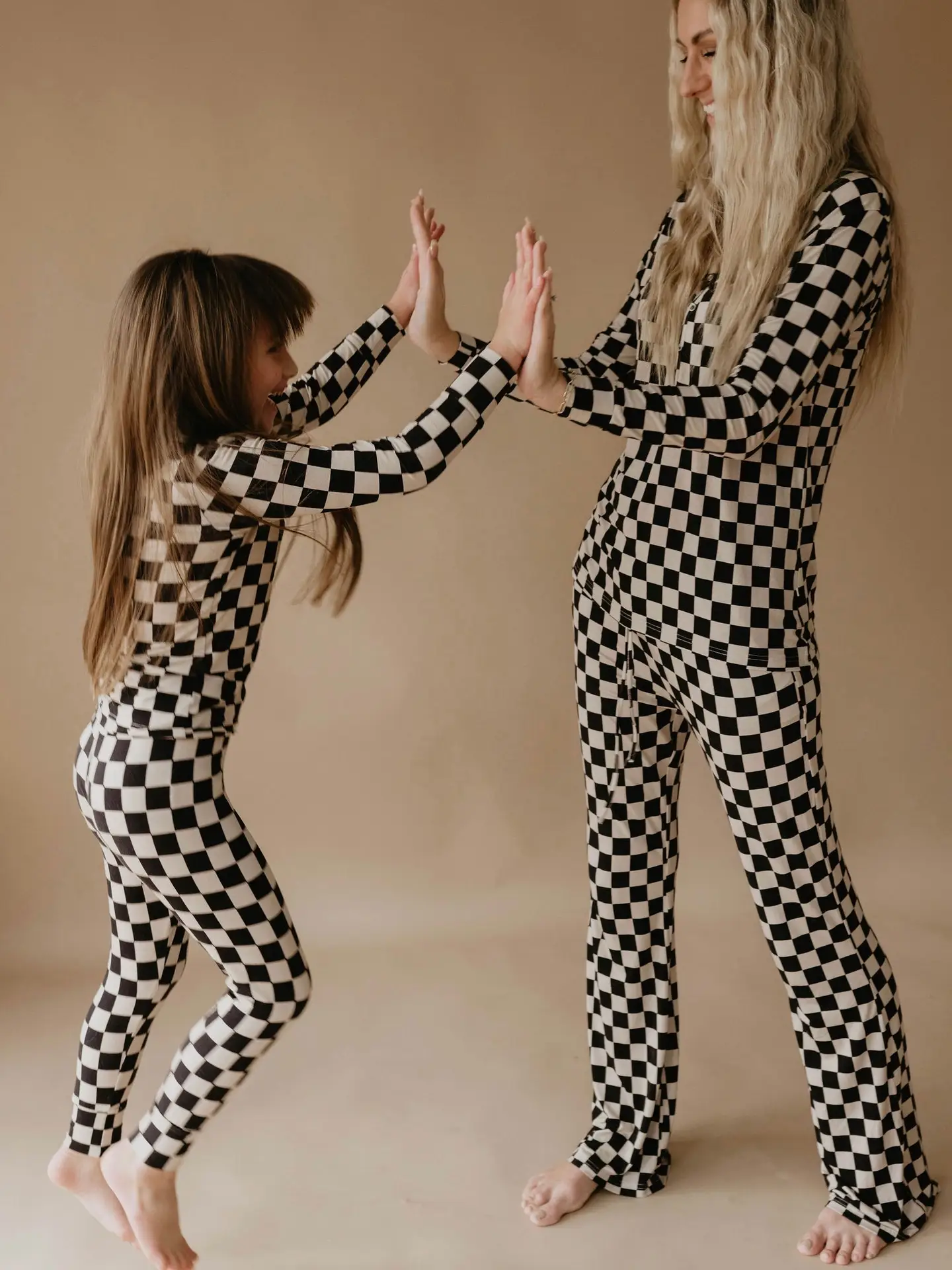 Bamboo Two Piece Pajamas | Black Checkerboard