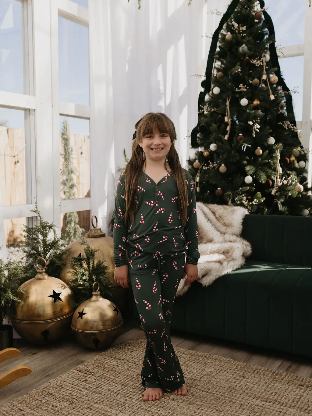 Pre-Teen Flare Bamboo Pajamas | Candy Cane Lane