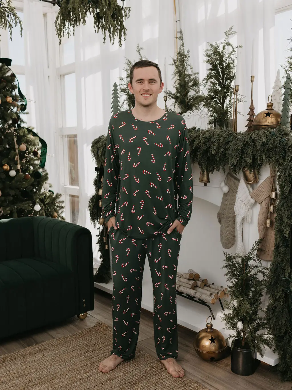 Men's Bamboo Pajamas | Candy Cane Lane