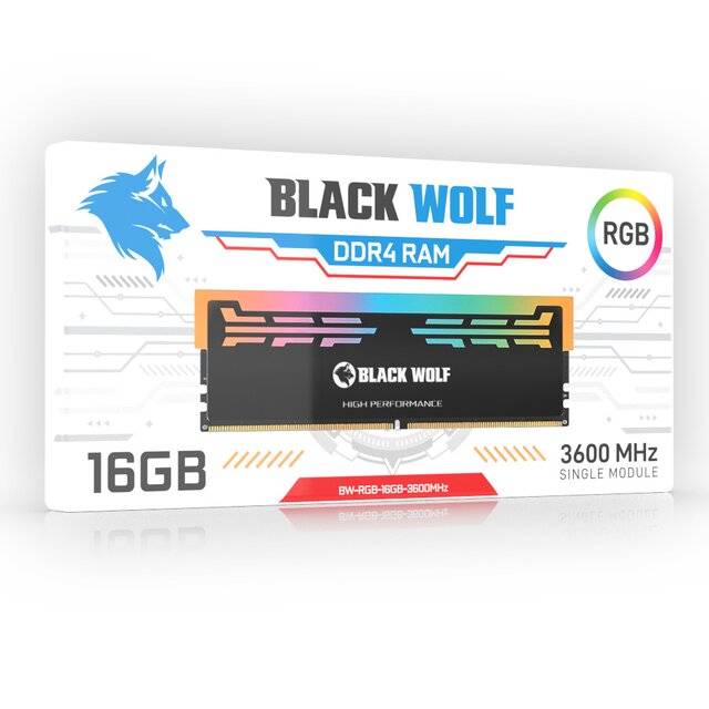 Black Wolf 16GB 3600Mhz DDR4 RGB RAM