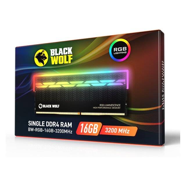 Black Wolf: RGB DDR4 RAM (16GB-3200 MHz)