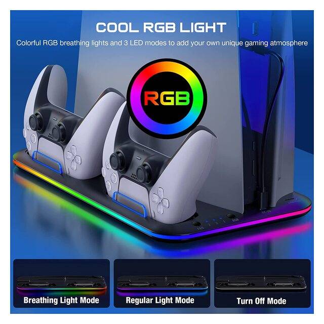 PS5 Multifunctional Cooling & Charging RGB Stand