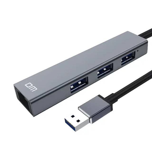DM USB 2.0 to (3xUSB + LAN 100Mbps) Adapter [CHB011]