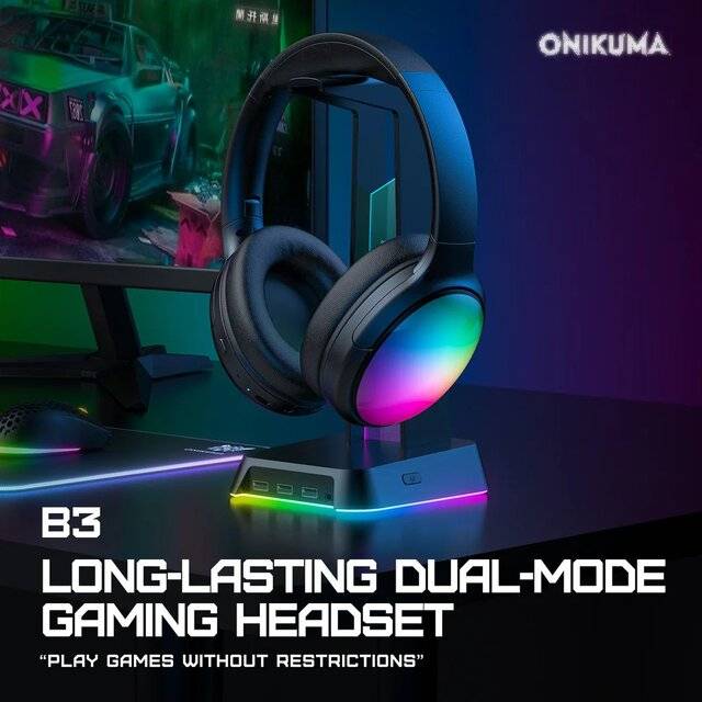 Onikuma B3 RGB Wireless Headphone (Black)