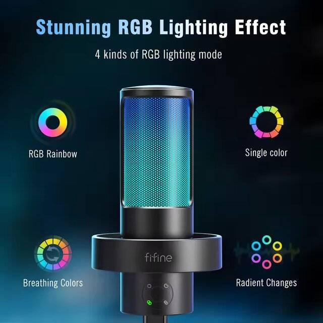 Fifine A8 Plus AmpliGame RGB Mic (Black)