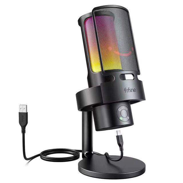 Fifine A8 Plus AmpliGame RGB Mic (Black)