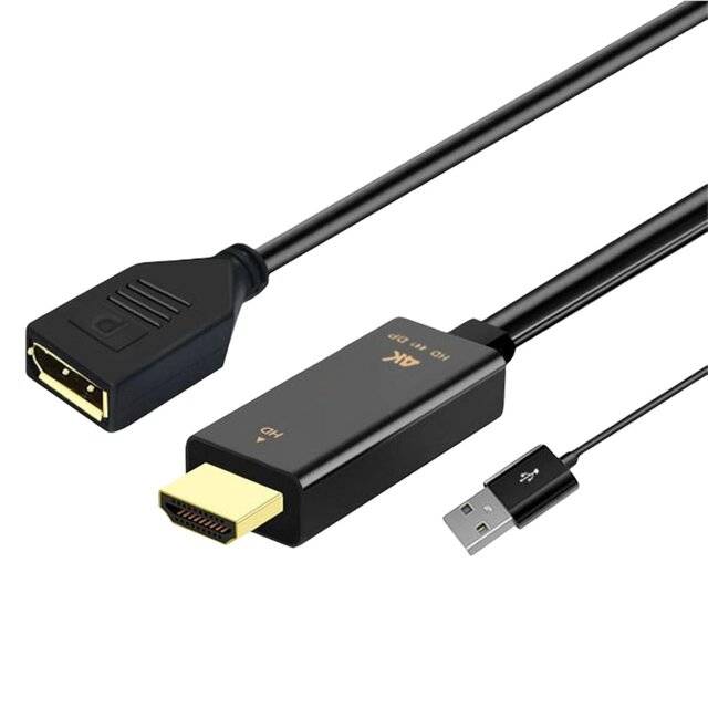HDMI/M + USB/M to DP/M [4K] Cable
