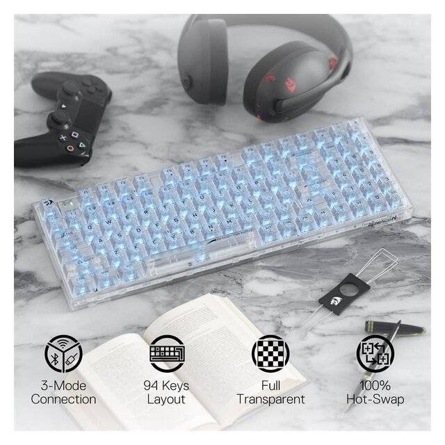 Redragon Irelia Pro RGB Wireless (2.4G/BT/USB-C) Keyboard [K658CT]