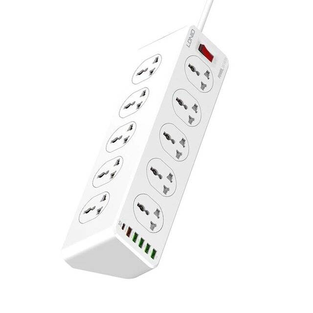 Ldnio 10 Outlets + 6 USB (PD QC3.0) 2m Powe Extension [SC10610]