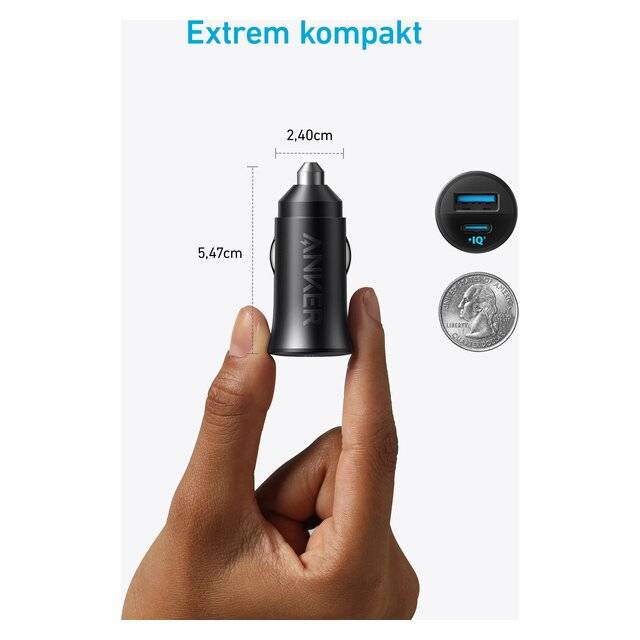 Anker 30W USB-C Dual-Port Car Charger