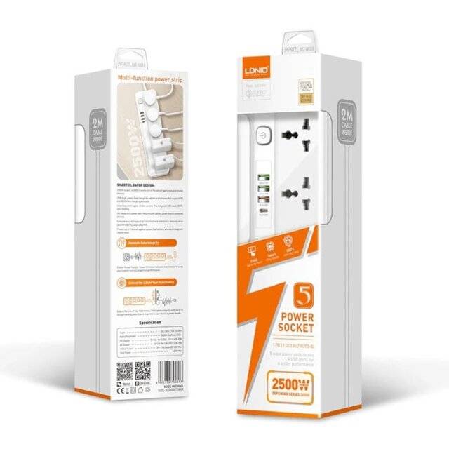 Ldnio (5-Outlets / 4-USB) 2500W Power Strip [SC5415]