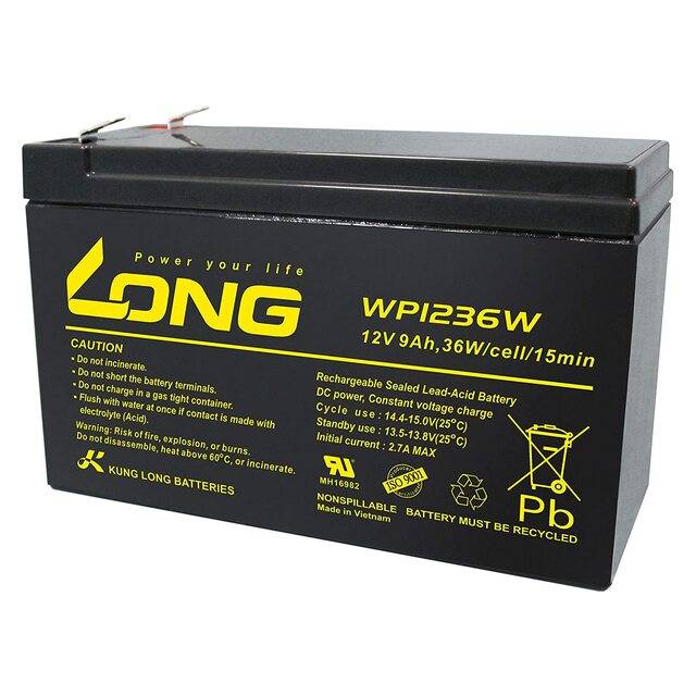 Long Lead-Acid Battery 12V/9Ah (2.70kg)