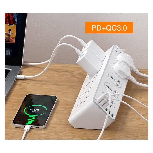 Ldnio 10 Outlets + 6 USB (PD QC3.0) 2m Powe Extension [SC10610]