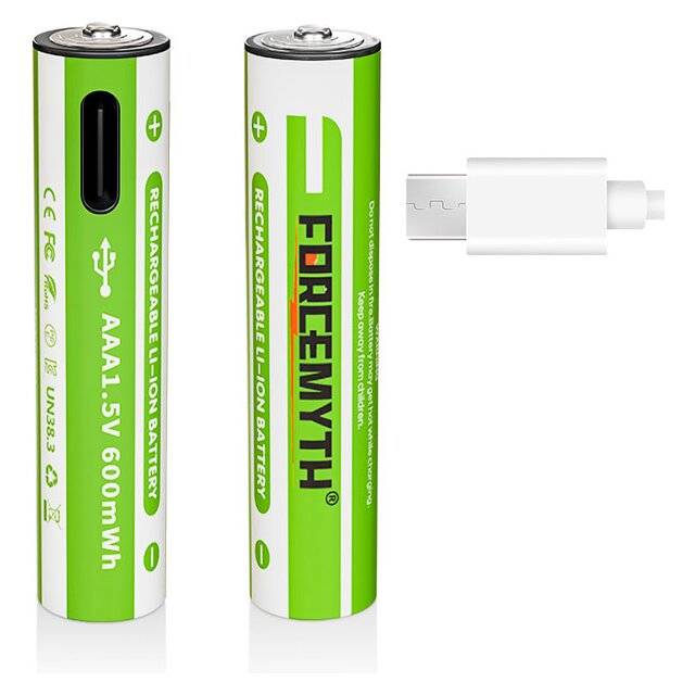 Forcemyth AAA 1.5V Rechargeable Battery 600mWh