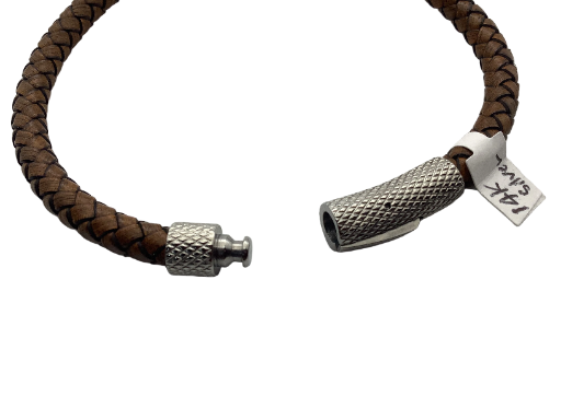 Men’s Coin Bracelet with 14k Gold Bezel.