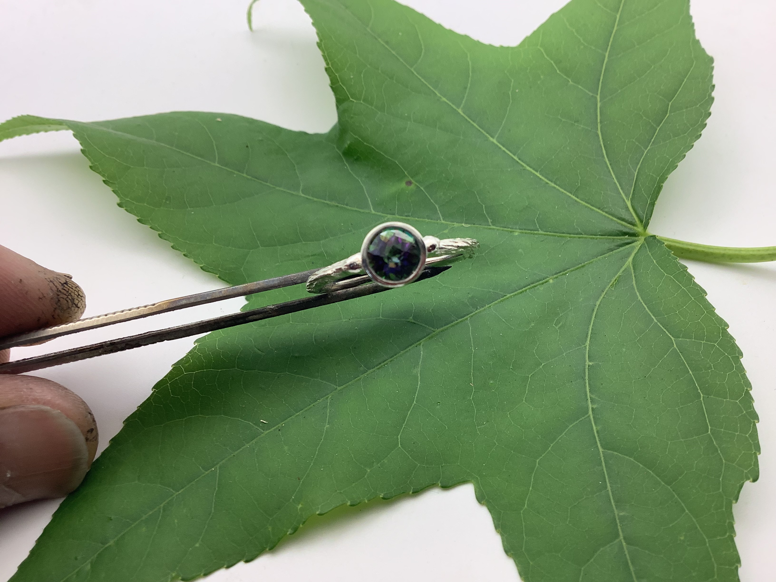 Sterling Ring with Multi color stone